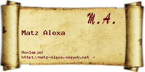 Matz Alexa névjegykártya